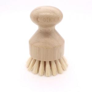 Bamboo Scrub Brush-Natural Bamboo Sisal brush - Bamboo POT Cleaning brush